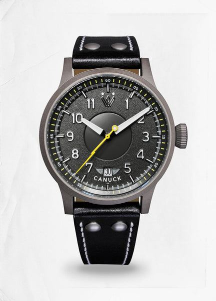 Canuck Pilot Watch - 43mm MK I Black - Whitby Watch Co