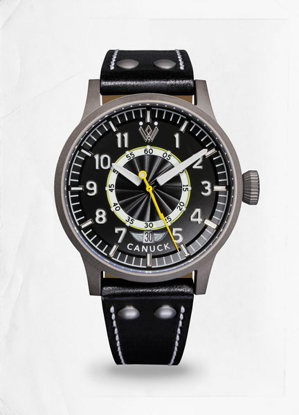 Canuck Pilot Watch - 39mm MK II Black - Whitby Watch Co