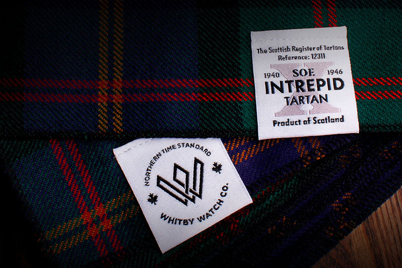 intrepid tartan, whitby watch co, camp x whitby, tartan, canadian tartan, special operations executive commemoration, intrepid x chronograph watch