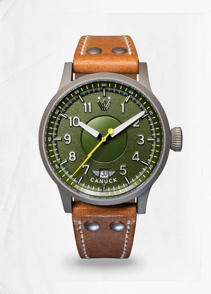 Canuck Pilot Watch - 39mm MK I Military Green - Whitby Watch Co